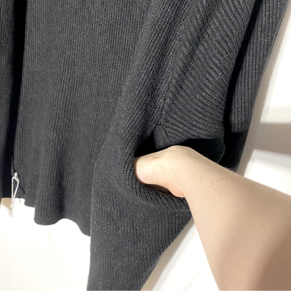 Women’s Black Open Front Dolman Sleeve Knit Cardigan W Pockets M - Picture 7 of 13